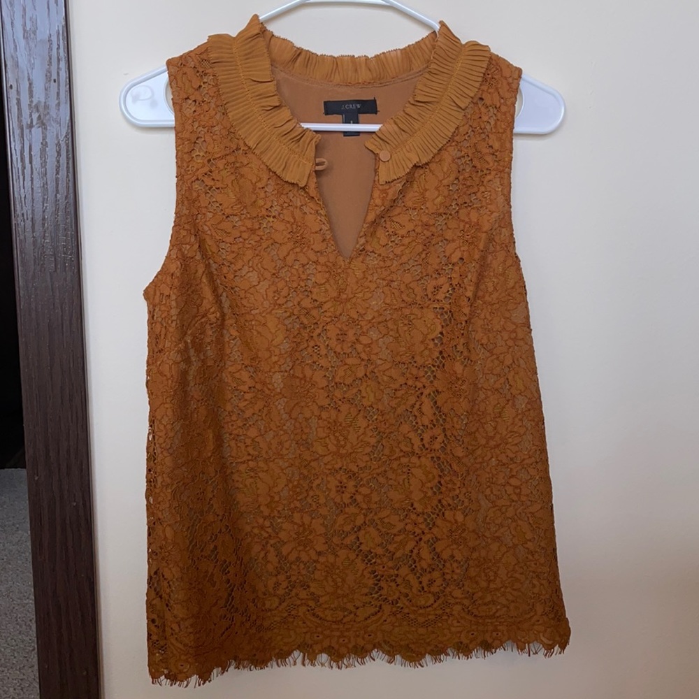 J. Crew Sleeveless Lace Blouse